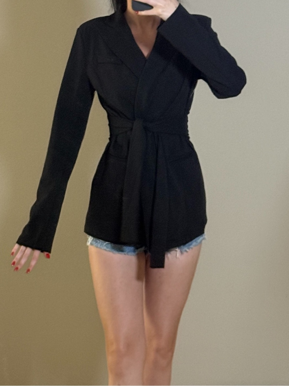 ASOS Black Wrap Blazer Top